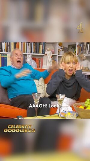 Gyles Brandreth Instagram - Who fancies a film? 🦈
@gylesbrandreth @lulukc 
#UnderParis #CelebrityGogglebox
 
Catch up on the latest series on @Channel4
📺💻📱👀