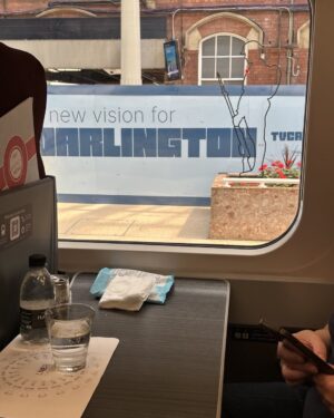 Gyles Brandreth Instagram - I’ve been in Darlington for an hour or two. I was on my way to Edinburgh, but a tragedy on the line north of  Darlington means we’re now going back to York where the plan is to go north again via the Durham coast … Fingers crossed I get to @ToppingsEdin by nightfall …