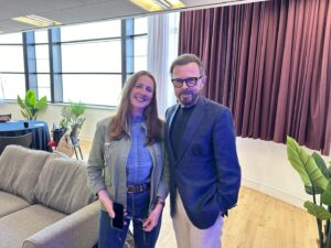 Gyles Brandreth Instagram - This is a happy snap of my producer Harriet with this week’s @therosebudpodcast guest @bjornulvaeus_ … I took the pic in Bridlington at the beautiful @bridspa - the podcast we recorded makes for a fun (& revelatory) weekend listen. Enjoy.