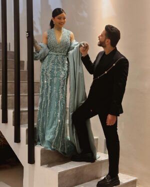 Haifa Hassony Instagram - ❤️ 

Dress @bendybark 
Suit @charlemanprivate 
Designer @charles_hadchity 

Makeup @ieebo_m.u.a 
Hair stylist @mohammedaldika