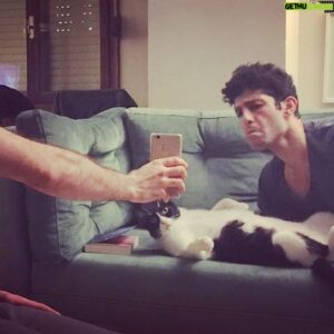 Halil Babür Instagram - Kediye kedi videosu,
Bi de kendi videosu.

Şiir bu kadar. 📸: @pantelisbandeli