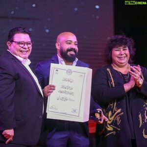Hani Sarhan Instagram - شكرا معالي وزيرة الثقافة الدكتورة ايناس عبد الدايم وشكرا استاذ خالد جلال على تكريمي عن مسلسل الاختيار ٢ بمناسبة احتفالات قطاع الإنتاج الثقافي بانتصارات أكتوبر، وسعيد بتكريمي مع نخبة من الفنانين والأبطال