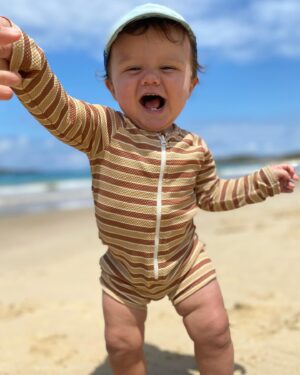 Hanna Mangan Lawrence Instagram - Happy 1st Birthday to our beautiful Ozzy (It was yesterday but we have been having too much fun). You are all smiles and love. You warm my heart and I’m forever thankful that we got such a loving human as a son. Love you my Ozzy bear 🐻