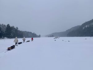 Hannah Anderson Instagram - Starting out 2022, I got to experience the magic that Winter can be with a group of magical people. A week long training camp to learn the basics of traditional winter camping, meaning we travelled by snow shoe, pulled everything on toboggans, and slept in canvas ’hot tents’ heated by wood stoves. 

It was such an epic adventure and left me with the knowledge that we are all capable of more than we think and that we need each other to get by. 

Thank you @lureofthenorth for another incredible trip and reminding me that I love winter!! (And thanks to the group for the pics!)