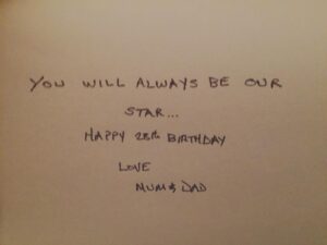 Hannah Anderson Instagram - My mama and pops made this for me for my 28th birthday. Makes me laugh and cry. #theonlyawardilleverneed #happyoscars