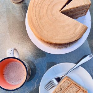 Hannah Anderson Instagram - Some things I made to eat my way through the pandemic. 
1. Banana cake with cinnamon brown sugar buttercream 
2. Cookie dough cake with chocolate ganache 
3. London fog cake with earl grey buttercream and salted caramel
4. Classic chocolate
5. Classic chocolate with some crunch 
6. Rainbow cake (with help from the fam...looked amazing tasted like garbage)
7. Lemon meringue pie
8. Chocolate cupcakes with strawberry jam filling and vanilla buttercream
