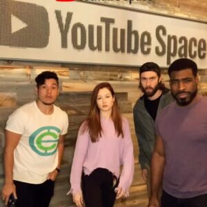 Hannah Bamberg Instagram - We’re at the @youtubespace today filming @geographynow_official 💕 If you haven’t seen the last episode you should! BECAUSE PAUL IS SENDING ME ON A TRIP TO ST.LUCIA!! He surprised me for my birthday and you can see it all happen on the St. Lucia episode! Comment below if your here from #geographynow