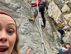 Hannah New Instagram - Photo dump from my time spent in the alps with these beautiful beings on #summitfeverthemovie We were all committed to doing as much of the climbing as possible (with amazing support from our guides🙏.) Quite a challenge to be literal meat puppets on a string (aka roap! 🧗‍♀️🎥🎬😂) You can now see the fruits of our labour on streaming platforms in the UK 🧗‍♀️❤️🙏 @ryanphillippe @freddiethorp @warniermathilde @theochristine18 @michelbiel @julian.gilbey @brucejacksondop @chantelle.kirton @costumesby_nicola @willsimclimber @josefinecamera @johnmccuneclimber @charley.radcliffe @katieyakk @joelevans @lukejarmey @gwenaelle_make_up @footsoldierno1 #summitfever #climbthatmountain #theeiger #iceclimbing #meatpuppets #meatpuppetsonastring #frozenmeatpuppets #chamonix #montblanc #cormayeurmontblanc