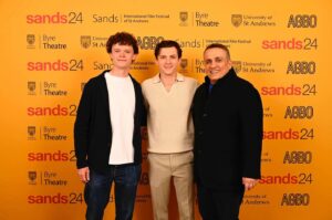 Harry Holland Instagram - Such a pleasure screening Last Call at @sandsiff an incredibly special festival. Always wonderful catching up with @therussobrothers thank you for your support lads. A little throwback on the end of me distracting you both before a big explosion on Cherry…