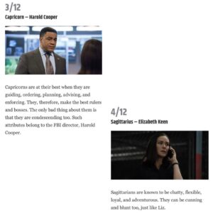 Harry Lennix Instagram - We’re a little less than two months away from the Season 10 premiere of #TheBlacklist. Comment below which character you are based on your zodiac sign!