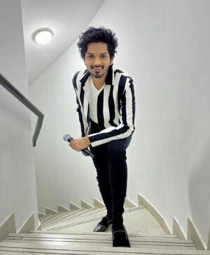 Harshavardhan Vidyasagar Instagram - Stylin’ in Stripes 🎬

📸- @adkofficial Bro ❤️
