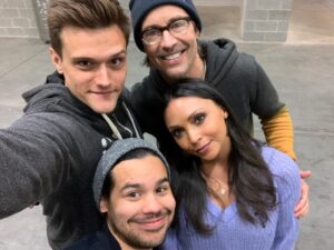 Hartley Sawyer Instagram - Rock band album cover photo OR the group that just showed up to Purge you? Either way, I vote we call ourselves 4 non blondes. Lots of fun today @officialfxv #theflash #thepurge @thepurgemovie @cavanaghtom @daninicolet @tha_los @cwtheflash