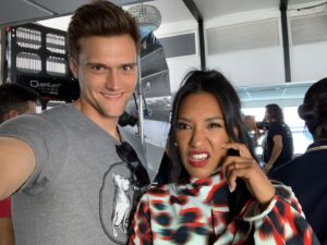 Hartley Sawyer Instagram - Took this one at #sdcc - “Candice, let’s each make a face like we just smelled a heinous fart.” This is our artistic interpretation of that thought. Plus my pit stains for days. @candicepatton All new @cwtheflash tonight - great Dibs and Iris stuff!! Pleasure working with @themarcusstokes again as our director! #theflash #throwback #heinousfarts #HappyHalloween
