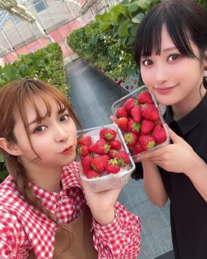 Haruka Yamazaki Instagram - 🍓🍓🍓🍓🍓🍓°*.\(*´∀`*)/.*゜
いちご狩り！
with南早紀
｢よつぼし｣がいちばん美味しかった〜！
でも｢紅ほっぺ｣はなんかもう王者みたいだった！