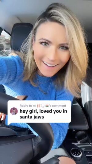 Haviland Stillwell Instagram - Actual lines my character Georgia says in #SantaJaws 🎅🏼🦈 Now streaming on @primevideo   @syfy #christmasspirit #christmasmovie #sharkmovie #ridiculous #fun