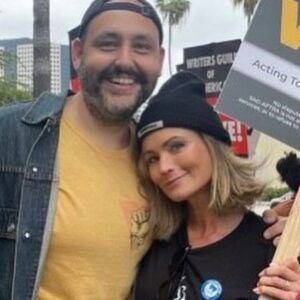 Haviland Stillwell Instagram - One movement, one line. 
More stepping. So many friendly faces. Solidarity, of course, and hanging In there together. Thx @wireimage and @gettyimages for sending folks out to document. Thx to everyone for showing up for yourselves, your career, and this business that we love. #sagsupportswga #wgastrike #unionstrong #wga #hollywood #pride #summer2023 #aea #equity #actorsequity