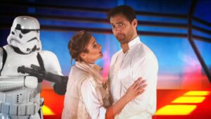 Haviland Stillwell Instagram - #MayThe4thBeWithYou! We are inching ever closer to finishing Star Wars Musical: Empire’s New Groove! Here’s a still of #PrincessLeia and #HanSolo played by @haviland & @andrewsbowen. @theleapman is hard at work overseeing the complicated process of post production. 
#maythefourthbewithyou #maythe4th #StarWarsFanFilm #StarWarsEmpireStrikesBack #StarWarsMusical