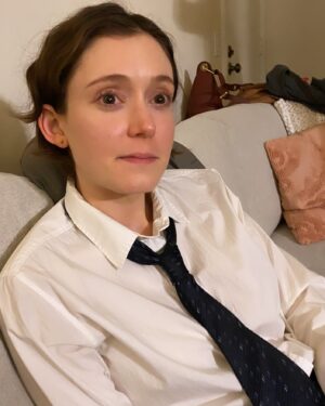 Hayley McFarland Instagram - POV: you’re trying to tell your dad a story, but he’s just thinking about the show Blue Bloods