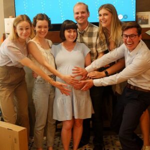 Hayley McFarland Instagram - WE’RE HAVING A BABY! @grace.dinka and I had the honor of throwing @jbaer3 and Kevin a baby shower last weekend and let me tell you, this village cannot wait to shower all the love on baby Wyatt!