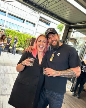 Hayley Sproull Instagram - Aquaman and… Liquid Lady? The Horndog? The Pink Clam? 🤷🏼‍♀️ Back with the hall pass celebrating @meilivodka. It’s delish. All other vodka pales in comparison. Chur @prideofgypsies and @blancdistribution xx