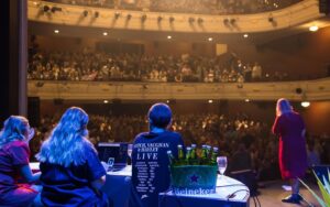 Hayley Sproull Instagram - Fletch, Vaughan & Hayley LIVE on the stage of The Isaac Theatre Royal ✨🤩🎭

We had so much fun celebrating Fletch & Vaughan’s 20 year anniversary in the ‘03 🫶

📸: @vephotographynz