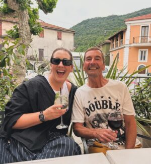 Hayley Sproull Instagram - Pulled off the ultimate scheme by turning up to surprise my Dad in Italy (Mum was in on it) where they live. Life’s short. Drink it while it’s fizzy #whanau