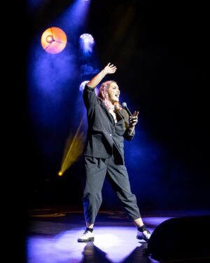 Hayley Sproull Instagram - I am so happy and so tired after an incredible festival with my show Wild Flutters! 

Thank you to everyone who came to the shows and supported me - I appreciate you all so much!! 

And to finish the whole thing with a Fred Award nom was just the icing on the cake 💕

Going to bed for a while xxx #nzicf