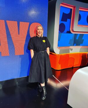 Hayley Sproull Instagram - Head to toe in @moochi_ tonight on the 7 Days season finale! My aesthetic is and always has been ‘I was a goth at 13 and never quite let it go’ #moochistyle #7days