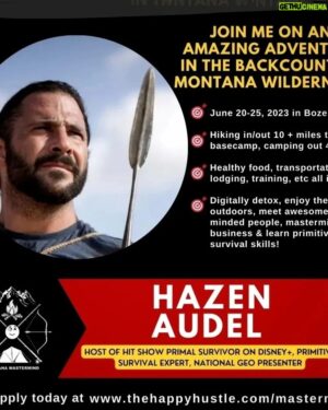 Hazen Audel Instagram - My focus, as always, is discovering/exploring/adventuring, and connecting, and teaching. I am getting my calendar filled up. You can take a look on www.hazenaudel.com. 
If you think the MONTANA MASTER MIND trip is an exciting fit for you let me know! 
June 20-25 (backpacking and fishing season) 
More info on the Hazen Audel and Happy Hustler websites. 
Stay tuned for future adventures, lectures, and events. 

#hazenaudel #entrepreneur #professionaldevelopment #lectureseries #adventuretravel #outdooradventure #leadershipcourse #bushcraft #outdoorsurvival #outdoorskills #backpackingadventures #packhorse @cary__jack