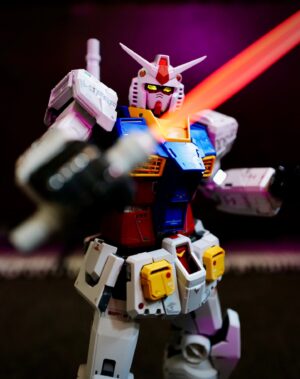 Heather Anne Campbell Instagram - I've applied all the stickers and installed the lighting gimmick. Not gonna do panel lining, I like the way he looks now. So: My Perfect Grade Unleashed Gundam RX-78-2 is finished.