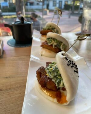 Heather Vaughn Instagram - I need to take a moment to highlight all the food I ate in San Diego/Carlsbad last weekend omg
.
.
2. Jajangmyeon from Kangnam Chef
3. Bao Bao Buns from Blue Ocean Robata & Sushi Bar (My favorite thing I ate while there, hands down)
4. Rice Crunch Spicy Tuna from Blue Ocean Robata & Sushi Bar
5. Geisha Roll from Blue Ocean Robata & Sushi Bar
6. Sashimi Combo from Blue Ocean Robata & Sushi Bar
7. Gonzo Black Ramen from Gonzo Ramen
8. Scallops & Pork Belly from 20|Twenty
9. Poke Poke Bowl from Yoshino’s Japanese Deli
10. Strawberries from the Carlsbad Strawberry Fields