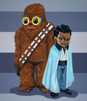Hebru Brantley Instagram - May the 4th be with you! “Minority Hire” on view @parco_art museum. @nanzukaunderground #lando #chewbacca #statwars