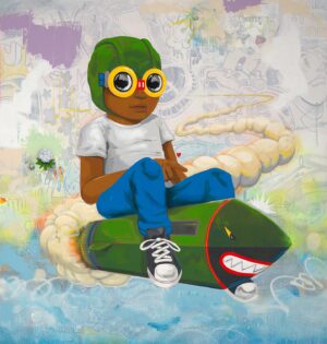 Hebru Brantley Instagram - Hello from up on high. 👋🏽🎈