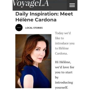 Hélène Cardona Instagram - I'm super excited to share my interview with @voyagelamag 💖 Thank you Jasmine Brown for including me in LA’s Most Inspiring Stories!
Here are a few excerpts. Full interview in my bio & here: 
https://voyagela.com/interview/daily-inspiration-meet-helene-cardona/
With thanks to @lassehallstrom  #chocolat #lawrencekasdan @itsallhappeningfilms @peterchelsom and composer Alan Silvestri, my beautiful award-winning co-star @copilotkali Kali Funston, @sweetteacasting @idyllwildcinemafest @beyondthecurvefilmfestival @ladyfilmmakers 
and Scotland International Film Festival. Also my alma mater @sorbonne_univ & AADA. 
Gratitude to @JohnMichaelFerrari and @angifly for the pics and @bryanmcclure for the poster.

#voyagela
#inspiration
#gratitude
#multilingualactress
#internationalactress
#lassehallstrom
#lawrencekasdan
#alansilvestri
#diannaippolito
#losangeles
#newyork
#europe
#filmwork
#videogames
#heroesreborn
#caralique
#voiceactor
#allthelightwecannotsee
#thenewlook
#bekind