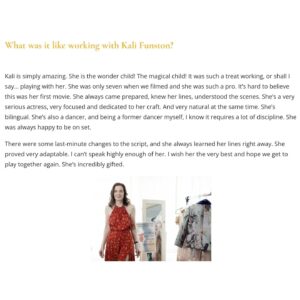 Hélène Cardona Instagram - I was recently interviewed in the magazine Scénema. Enjoy! 
In this #motherdaughter story I play Arlette Linstrom, an ode to mothers & all they sacrifice. Arlette does everything in her power to help her daughter Caralique succeed in fashion and have a better life. She teaches her to trust her instincts to achieve her childhood dreams ⭐

Thank you @scenema2023 and @Beyond the Curve International Film Festival where I won a Best Acting Award ✨️

Full interview:
https://www.bciff.co/interview-with-helene-cardona-caralique

Thank you @angifly for the gorgeous stills ⭐ 📽

Thank you @copilotkali for being such an amazing team player! Kali is super talented, a total pro #bilingual #french and a dancer, beautiful inside and out. Filming #Caralique with you was a joy 💕🍀

Much gratitude to the whole cast and crew. It was a pleasure working with you.
Kali Funston @copilotkali you were amazing!

Thank you Angelica Reyn for the beautiful stills. 

#familymovie #caralique 
#gratitudeattitude
#gratitudepractice
#celebratelife
#paris #berlinale
#filmfestival
#staypositive
#actorslife #followyourbliss
#ilovemyjob #storytellers #festivalseason
#filmmaking 
#mindfulness
#Internationalactress
#frenchactress
#helenecardonamagic 
#multilingualactor 
#helenecardona