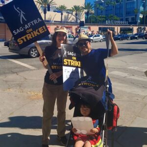 Hélène Cardona Instagram - Picketing, standing together for fairness, respect, and the value of our craft, showing #support #solidarity. Marching for a fair and equitable contract, with Georgia, Erik, Clay, James, Asavia, Joe, Nick, Pamela, and friends. 
#SAGAFTRAstrong and #WGAstrong solidarity today.
I got to support our union and after walking 3 1/2 hours, it was a nice workout.
Thank you Mauna Loa for the fabulous #vegan #icecream so appreciated!
The world's largest labor union representing performers, broadcasters, and recording artists.
At Fox studios. History in the making.
Wearing my @defendersofwildlife cap, and staying hydrated.

#sagaftramembers 
#wgamembers 
#Skilledlabor
#artists 
#storytellers 
#picketlines
#laborlaw
#workersrights
#contractnegotiations
#showsupport
#unionstrong
#helenecardonamagic 
#multilingualactor 
#helenecardona