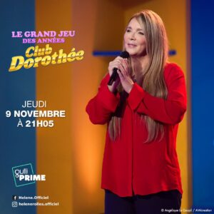 Hélène Rollès Instagram - Demain à 21h05 sur Gulli, c'est la première nouvelle émission « Le Grand Jeu des Années Club Dorothée », présentée par Nicole Ferroni et Jacky !

Hélène sera présente pour évoquer ses souvenirs TV et les tournages d'« Hélène et les Garçons ». Elle interprètera également sa chanson « Je m’appelle Hélène ».

 
.
.
.
.
@jlagroupe @gulliofficiel @helenerolles.officiel #jlloprod
#clubdorothee #dorothee #souvenir
📷 @awcreation