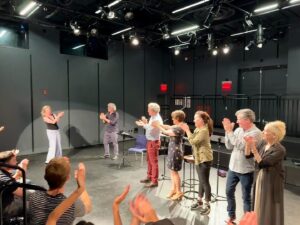 Henny Russell Instagram - The terrifying experience of having the play you wrote read in public! THANK YOU to @jeremiahmmaestas for making it happen! And thank you to the BRILLIANT cast: @andreacirie @jschuchm @finnertysphotos  @deboffner #JimIreland and #RWardDuffy! ⭐️⭐️⭐️⭐️⭐️⭐️