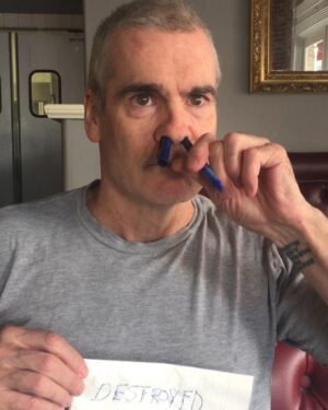 Henry Rollins Instagram - Do me a kindness and bring this kook his breakfast!🥞🍳👃🖊🥞🍳👃

#henryrollins #graytshirt #breakfastinsanity #battlingtops #nosepen #winnebagoman #henryandheidi