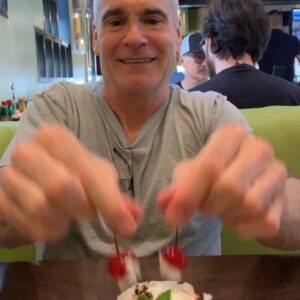 Henry Rollins Instagram - 🍨-🍒=🥊

#henryrollins #graytshirt #dessertwithrollings #foodfight #buddiesforlife #henryandheidi