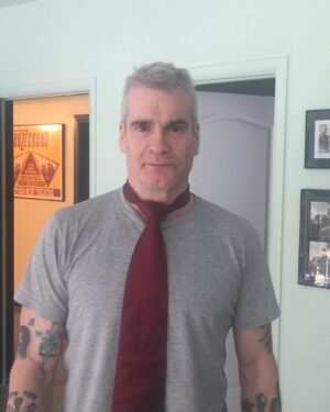 Henry Rollins Instagram - This is Henry's way of letting me know he's ready for a business meeting.

#henryrollins #ronburgundycalled #graytshirt #henryandheidi