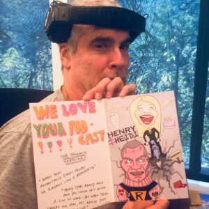 Henry Rollins Instagram - PODCAST TIME! Link in bio. 🎤📻🎧

#henryrollins #graytshirt #endofsilence #rollinsband  #thanksforthecard #heidisheadline #henryandheidi