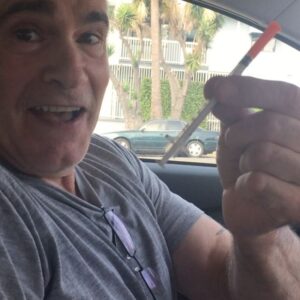 Henry Rollins Instagram - Just another day with Henry!😡💉😡💉😡💉

#henryrollins #graytshirt #whywouldyoupickthatup #welcometosunsetblvd #needleinsanity #help #henryandheidi