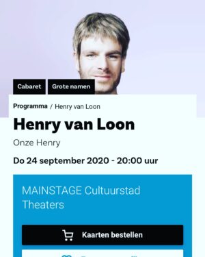 Henry van Loon Instagram - #LINKINBIO - #ALLERLAATSTEKAARTEN  Eigenlijk is dit de allerlaatste kans om mijn huidige cabaretprogramma te zien. - “Onze Henry” - 24 september 2020 #MAINSTAGE #BRABANTHALLEN @brabanthallen_the_official #LINKINBIO #laatstekaarten