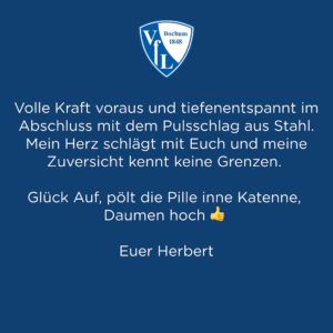 Herbert Grönemeyer Instagram - Pölt die Pille inne Kantenne 👍 @vflbochum1848.official