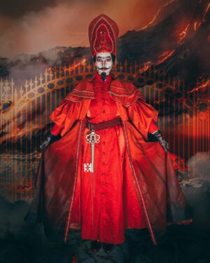 HercuSleaze Instagram - Category is BURN BABY BURN 🔥 -episode 5 of Call Me Mother 📺 No one has told more gays they’re gonna burn in hell than the Catholic Church so I’m wearing my best papal attire to usher y’all through the fiery gates 🔥🌋🔥The concept and design for this look was a collaboration between myself and @daniellefagendesigns and the construction was done by Danielle and @k4tka. They put so much expertise and finesse into creating these individual items, it feels truly incredible to wear such a bespoke garment❤️‍🔥❤️‍🔥❤️‍🔥 Thanks to them for all their hard work making this outfit a reality in such a short period of time! 

📸 Photos and editing by me

#callmemotherseason1 #callmemother #outtv #burnbabyburn #popecostum  #dragking #dragkings #dragartist #bespokedrag  #dragqueen #maleillusion #montrealdrag #dragmtl #canadiandragking #canadiandrag #dragkingvisibility #alldragisvalid