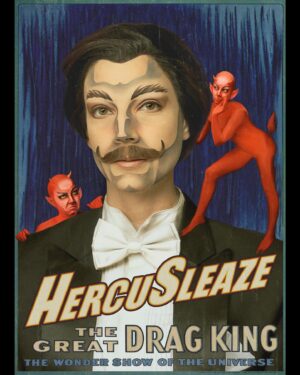 HercuSleaze Instagram - Because I can’t help but make pop culture references that are 100 years out of date 🙃 here’s my recreation of a magician’s poster! 🎩 I love this aesthetic, back when I was an illustrator I was commissioned by a few big shot magicians to hand-paint them a poster in the Golden Age of Magic style. This time I wanted to do something in this style for myself! I have a few more recreations in the works of more complex posters! 🍅 Btw my fav part of this is my juicy devil booty

📸 Photography by the wonderful and talented @martinepoulinpro 
💻 Photoshopping by me
🖌 Original Thurston poster by the Strobridge Lithographing Co.,1914

#dragking #dragkings #dragartist #malecontour #maleillusionist #dragkingmakeup #femmeking #montrealdrag #dragmtl #canadiandragking #canadiandrag #instadrag #dragphotography #androgynous #genderbender #performanceart  #queerart  #dragkingsofinstagram #dragkingvisibility #magicposter #goldenageofmagic #goldenageofmagicposter #thurstonmagic
