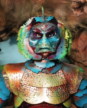 HercuSleaze Instagram - CREATURE FROM THE BLINGY LAGOON 🐠💎🐠💎 My look for CMM episode 4’s theme: Classic Horror! I took this classic movie monster and gave him a glam twist! I designed and constructed this look myself, though I had lots of help cutting out the scales from my partner and friend @troobz! It’s made from EVA foam, vinyl sheets, clay, spray paint and rhinestones!

📸 by @_qweenton 
💻 background edited by me

#callmemotherseason1 #callmemother #classichorror #creaturefromtheblacklagoon #creaturefromtheblacklagooncostume
#dragking #dragkings #dragartist #dragqueen #montrealdrag #dragmtl #canadiandragking #canadiandrag #instadrag #dragkingvisibility #alldragisvalid #classichorrorcosplay #evafoam