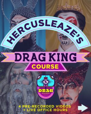 HercuSleaze Instagram - 🎉 I HAVE A VIDEO COURSE 🎉 You can learn everything you need to transform yourself into a drag king with my 4 part video course! Sign up for just one or all four! It’s offered through the @dragacademycanada, visit their website (link in my bio) to read the the course descriptions and to register! Use code HERC when checking out for 10% off 💸

This has been a really big endeavour for me, and if your so inclined I’d really appreciate people sharing the news!!! 🙏💜🙏💜🙏

#dragking #dragkingclass #dragkingcourse #dragkingmakeup #canadiandragking #canadiandrag  #dragkingsofinstagram #dragkingvisibility  #dragacademy #thedragacademy #dragcourse #malecontour #makeupclass