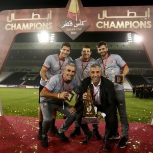 Hernán Crespo Instagram - Campeones! 
Estoy feliz por la forma en que hemos jugado y ganado esta final de la copa de Qatar. Este era un objetivo muy importante para nosotros y lo hemos conseguido con mucho esfuerzo y valor. El equipo está motivado y enfocado en seguir trabajando para seguir compitiendo en todo lo que viene a nuestro maximo nivel.

Champions! 
I am happy for the way we have played and won this Qatar Cup final. This was a very important goal for us and we achieved it with a lot of effort and courage.  The team is motivated and focused on continuing to work hard to compete at our highest level in everything to come.